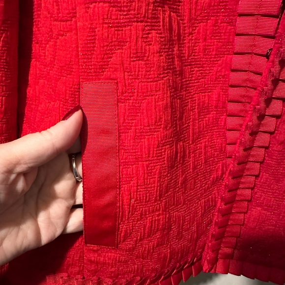 Coldwater Creek RED NWT Fabric Jacket P Large - Picture 11 of 12